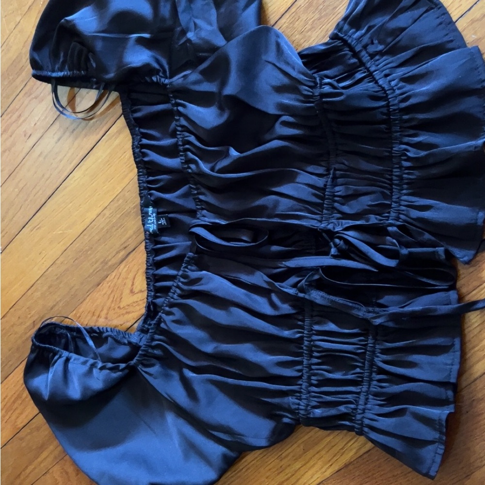 Black Satin Blouse